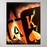 Flaming Ace King Big Slick Poker Poster by Teo