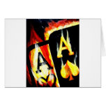 FLAMING ACES POKER GREETING CARDS