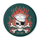 Flaming Arr Enn Refrigerator Magnet