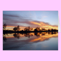 Flaming Arrow Sunrise On The River Murray cards by iodesigns Flaming Arrow Sunrise On The River Murray cards