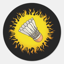 Flaming Badminton Stickers