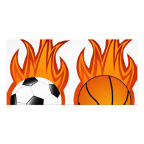 flaming-balls customized photo card