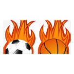 flaming-balls customized photo card