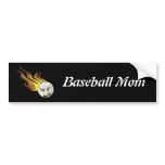 Flaming Baseball Bumper Sticker