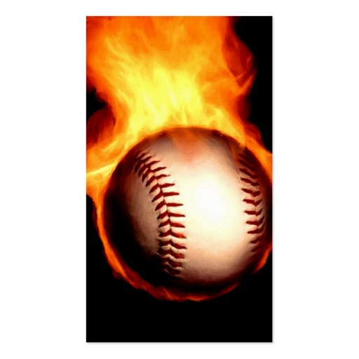 Flaming Baseball Business Card (back side)