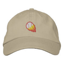 Flaming Baseball embroidered hats