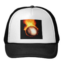 Flaming Baseball Hat
