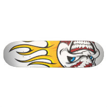 Flaming Baseball Skateboard Deck