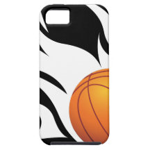 Flaming Basketball Black and White iPhone 5 Covers