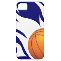 Flaming Basketball Blue and White iPhone 5 Covers