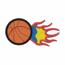 Flaming Basketball embroidered shirts by ZazzleEmbroidery Flaming Basketball embroidered shirts