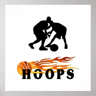 Flaming Basketball Hoops Poster