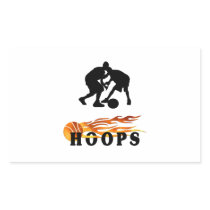 Flaming Basketball Hoops Rectangular Sticker