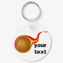 flaming basketball keychains