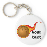 flaming basketball keychains