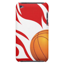 Flaming Basketball Red and White Barely There iPod Cover at  Zazzle