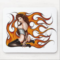 Flaming Beauty Pin-up Mousepad