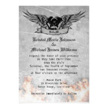 Flaming Biker Wedding Custom Invitation