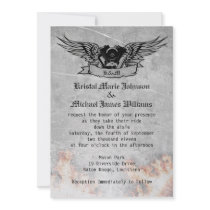 Flaming Biker Wedding Custom Invitation