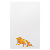 Flaming Bison #3 Personalized Stationery