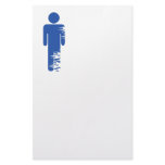 Flaming blue male icon personalized stationery