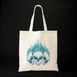 Flaming Blue Skulls bags