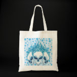 Flaming Blue Skulls bags