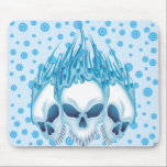 Flaming Blue Skulls mousepads