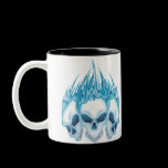 Flaming Blue Skulls mugs