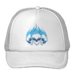 Flaming Blue Skulls Trucker Hats