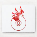 Flaming CD - Music Audio DJ Disc Jockey Mouse Mat
