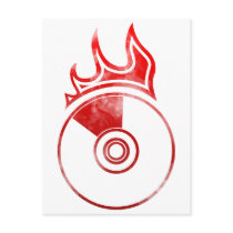 Flaming CD - Music Audio DJ Disc Jockey postcards by HOTDJGEAR Flaming CD - Music Audio DJ Disc Jockey postcards