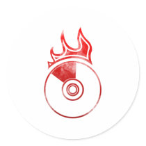 Flaming CD - Music Audio DJ Disc Jockey stickers by HOTDJGEAR Flaming CD - Music Audio DJ Disc Jockey stickers