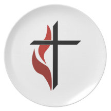 Flaming Cross Dinner Plates