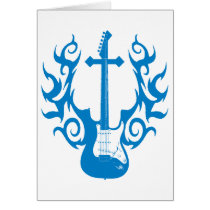 Flaming Cross Guitar cards