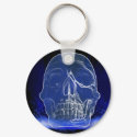 Flaming Cystal Skull keychains