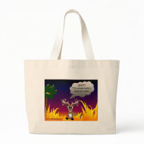 Flaming Deer Tote bags