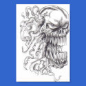 Flaming Demonic Skull Art Poster posters by waynetully Flaming Demonic Skull Art Poster posters