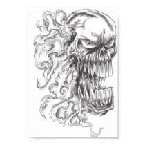 Flaming Demonic Skull Art Poster posters by waynetully Flaming Demonic Skull Art Poster posters