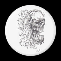Flaming Demonic Skull Magnet by waynetully Flaming Demonic Skull Magnet