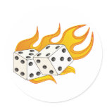 Flaming Dice stickers