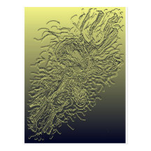 Flaming Digital Skull Art Post Card