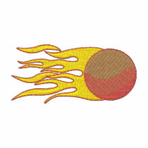 Flaming Dodge Ball embroidered shirts