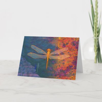 Flaming Dragonfly Card