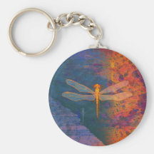 Flaming Dragonfly Keychain