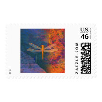 Flaming Dragonfly Postage Stamps