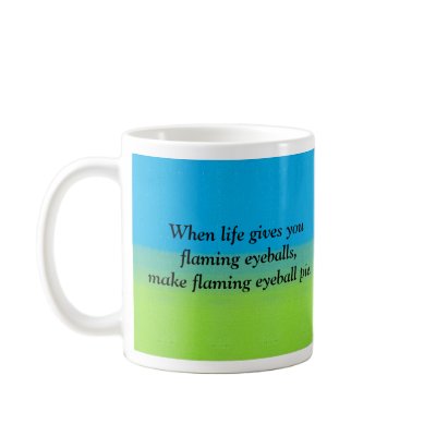 flaming eyeball pie $12.95 coffee mug by volkerworld