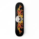 Flaming Fanged Skull Skateboard