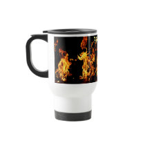 Flaming Fire Burning Image for "Piping Hot" Drinks Mugs