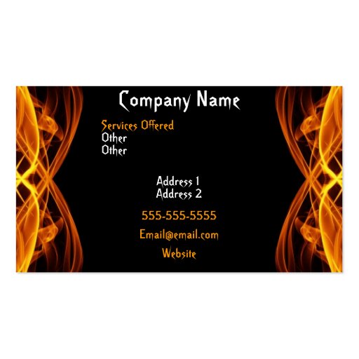 FLAMING FIRE BUSINESS CARD (front side)